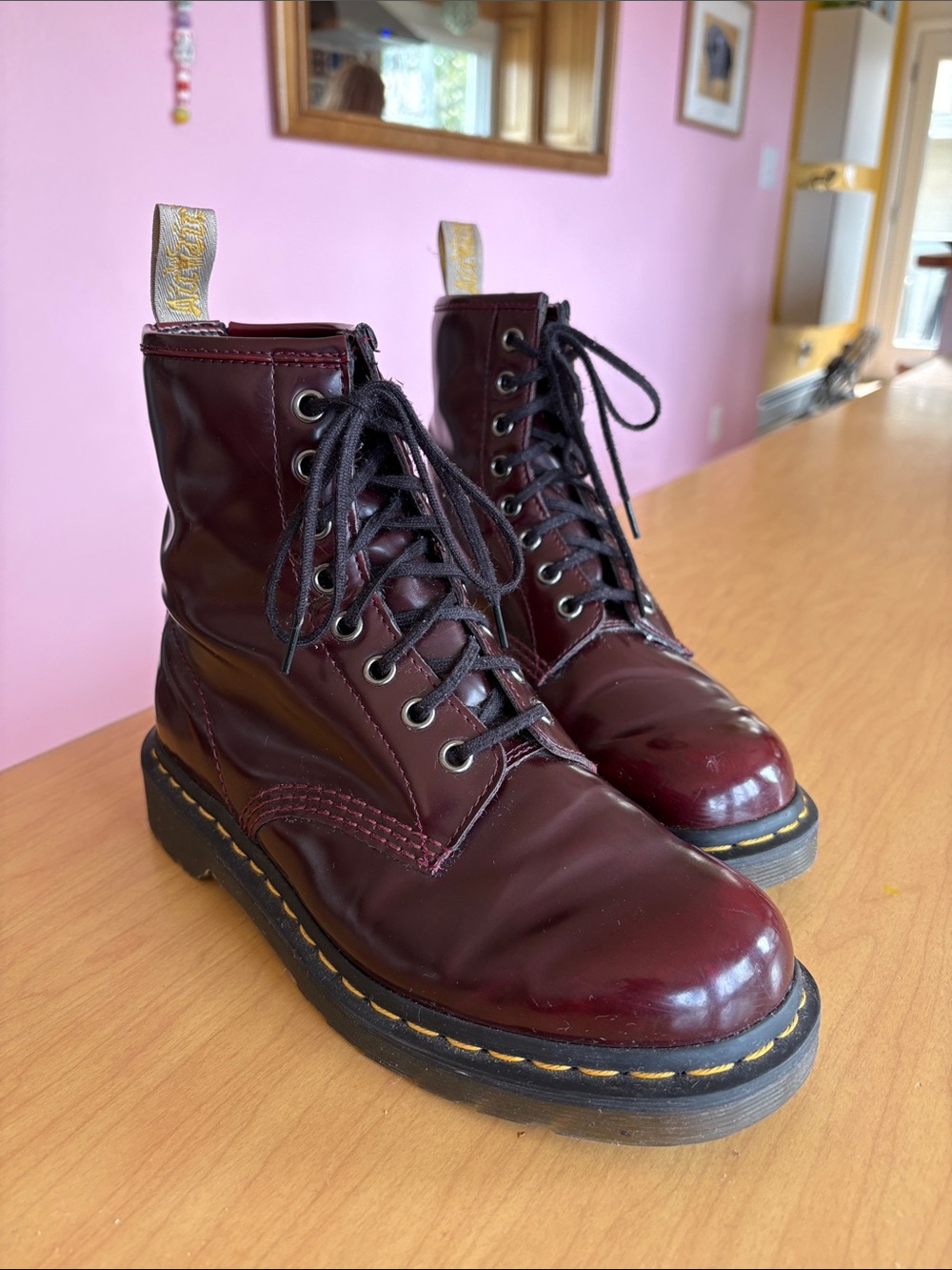Dr. Martens Oxblood Burgundy Lace-Up Combat Boots 7.5